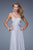 La Femme - 20953 Embroidered Strapless Weave Gown in Gray