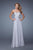 La Femme - 20953 Embroidered Strapless Weave Gown in Gray