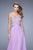 La Femme - 20953 Embroidered Strapless Weave Gown in Purple
