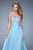 La Femme - 20953 Embroidered Strapless Weave Gown in Blue