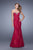 La Femme  - 20964 Jewel Trimmed Sheath Gown in Red