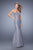La Femme  - 20964 Jewel Trimmed Sheath Gown in Silver and Gray