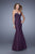 La Femme  - 20964 Jewel Trimmed Sheath Gown in Purple