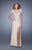 La Femme - 20973 Vintage-Inspired Fringe Lace Evening Gown In Neutral