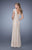 La Femme - 20973 Vintage-Inspired Fringe Lace Evening Gown In Neutral
