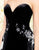 Mac Duggal Black White Red - 2097R Velvet Floral Beaded Overskirt Gown In Black