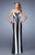 La Femme - 20987 Sequined Sweetheart Sheath Dress in Black and White