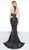 Colors Dress - 2098 Fully Sequined Halter Trumpet Dress In Black