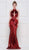 Colors Dress - 2098 Fully Sequined Halter Trumpet Dress In Red