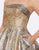 Mac Duggal Prom - 2099M Embossed Metallic Brocade Strapless Ballgown In Gold