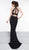 Colors Dress - 2099 Embellished Halter Stretch Crepe Trumpet Dress In Black