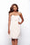 Milano Formals - E1573 Strapless Sweetheart Neckline Pleated Chiffon Cocktail Dress in White