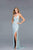 SCALA - Allover Sequin Backless Sheath Evening Gown with Slit48938 In Blue and Silver