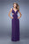La Femme - 21006 Gorgeous V-Neckline Strappy Cutout Back Evening Gown In Purple