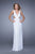La Femme - 21006 Gorgeous V-Neckline Strappy Cutout Back Evening Gown In White