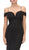 Eureka Fashion - Off-Shoulder Notched Foldover Sheath Evening Gown