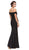 Eureka Fashion - Off-Shoulder Notched Foldover Sheath Evening Gown
