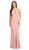 Eureka Fashion - Off-Shoulder Notched Foldover Sheath Evening Gown