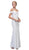 Eureka Fashion - Off-Shoulder Notched Foldover Sheath Evening Gown