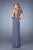 La Femme - 21018 Embellished Illusion Bateau Sheath Dress In Gray