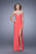 La Femme - 21020 Jersey Illusion Bateau Sheath Dress In Orange