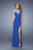 La Femme - 21020 Jersey Illusion Bateau Sheath Dress In Blue