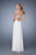La Femme - 21025 Embroidered Halter A-line Dress In Neutral