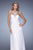 La Femme - 21025 Embroidered Halter A-line Dress In Pink