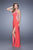 La Femme - 21026 Embellished Asymmetric Sheath Dress In Orange