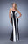 La Femme - 21028 Strapless Two-Tone Fitted Gown In Black and White