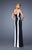 La Femme - 21028 Strapless Two-Tone Fitted Gown In Black and White