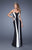 La Femme - 21028 Strapless Two-Tone Fitted Gown In Black and White