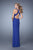 La Femme - 21038 Sleeveless Twisted Sheath Gown in Purple and Blue