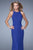 La Femme - 21038 Sleeveless Twisted Sheath Gown in Purple and Blue