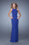 La Femme - 21038 Sleeveless Twisted Sheath Gown in Purple and Blue