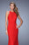 La Femme - 21038 Sleeveless Twisted Sheath Gown in Red