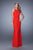 La Femme - 21038 Sleeveless Twisted Sheath Gown in Red