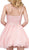 Dancing Queen - 2103 Embroidered V-neck A-line Homecoming Dress in Pink