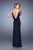 La Femme - 21045 Bedazzled Scoop Sheath Dress In Blue