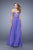La Femme - 21054 Plunging Sweetheart Chiffon Gown in Purple