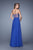 La Femme - 21054 Plunging Sweetheart Chiffon Gown in Blue
