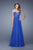 La Femme - 21054 Plunging Sweetheart Chiffon Gown in Blue