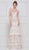 Colors Dress - 2105 Two Tone Lace Sweetheart Trumpet Dress In White and Neutral