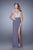 La Femme - 21065 Cap Sleeve Illusion Lace Gown in Gray