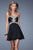 La Femme - 21081 Metallic Lace Tiered Dress in Black