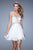La Femme - 21081 Metallic Lace Tiered Dress in White
