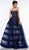 Colors Dress - 2108 Beaded Sweetheart Sheer Ballgown In Blue and Nude