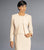 Daymor Couture - 2109 Textured Cuff Blazer Long Formal Sheath Dress  In Neutral and Yellow