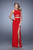La Femme - 21106 Jersey Halter Sheath Dress In Red