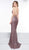 Colors Dress - 2110 Strappy V-Neck Fitted Evening Dress In Red and Multi-Color